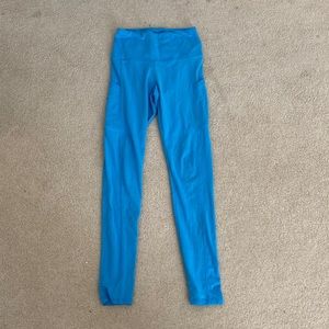 kinda worn blue leggings. womens size xs.